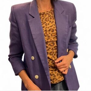 Vintage Purple Structured Blazer Size L